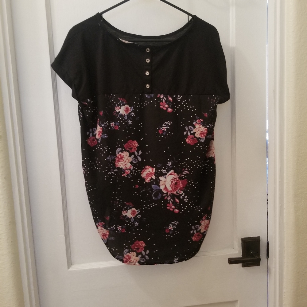 Black Blouse with Roses